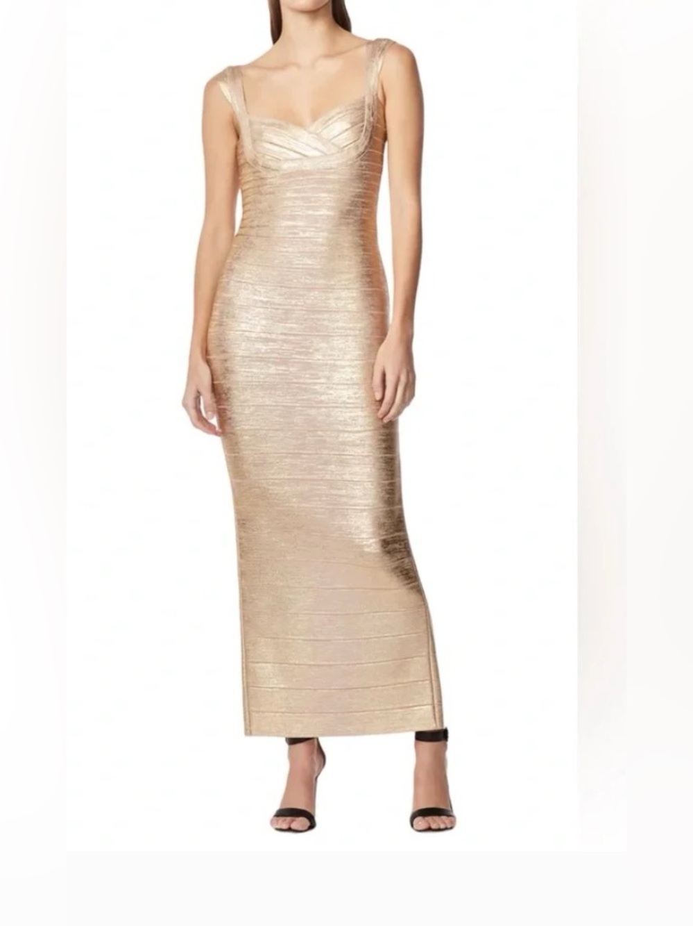 HERVE LEGER Herve Leger Gold Foil Print Knit Bandage NWT